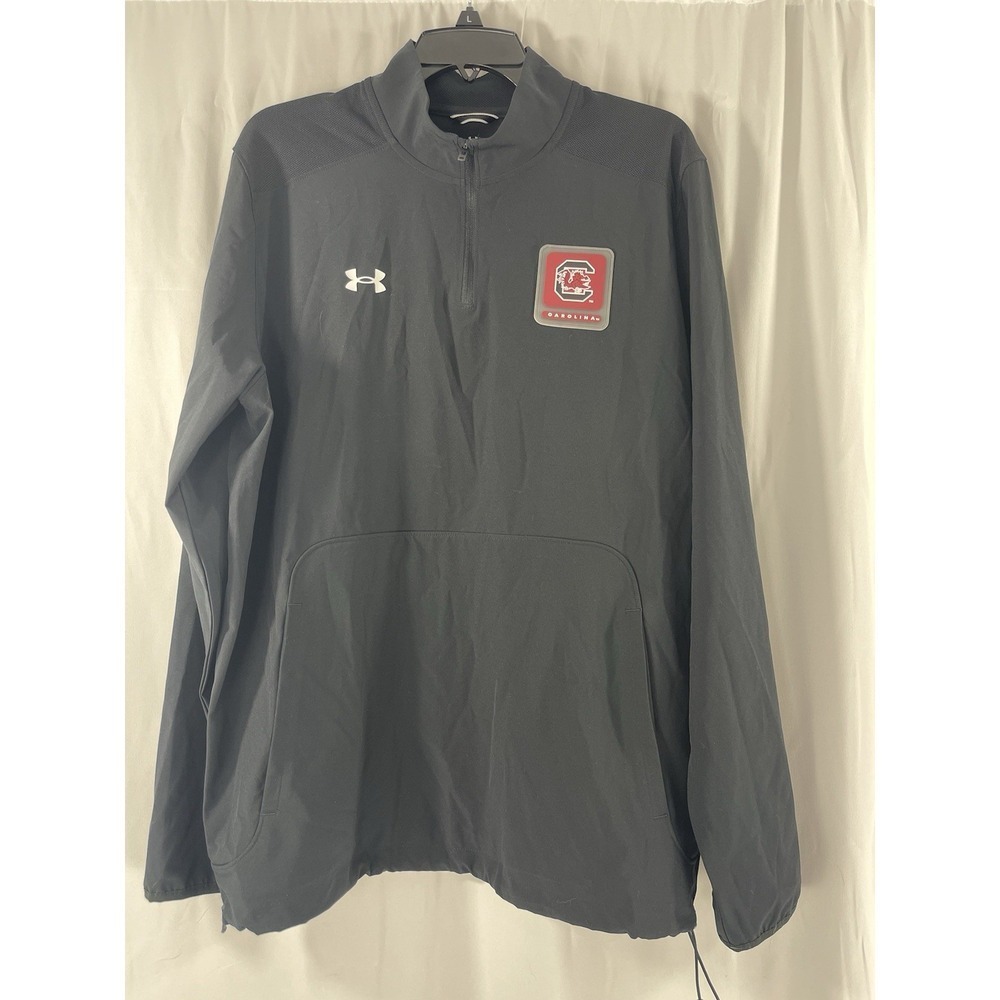 NWT Under Armour Men's Large South Carolina Gamecocks NCAA Black Half-Zip Jacket